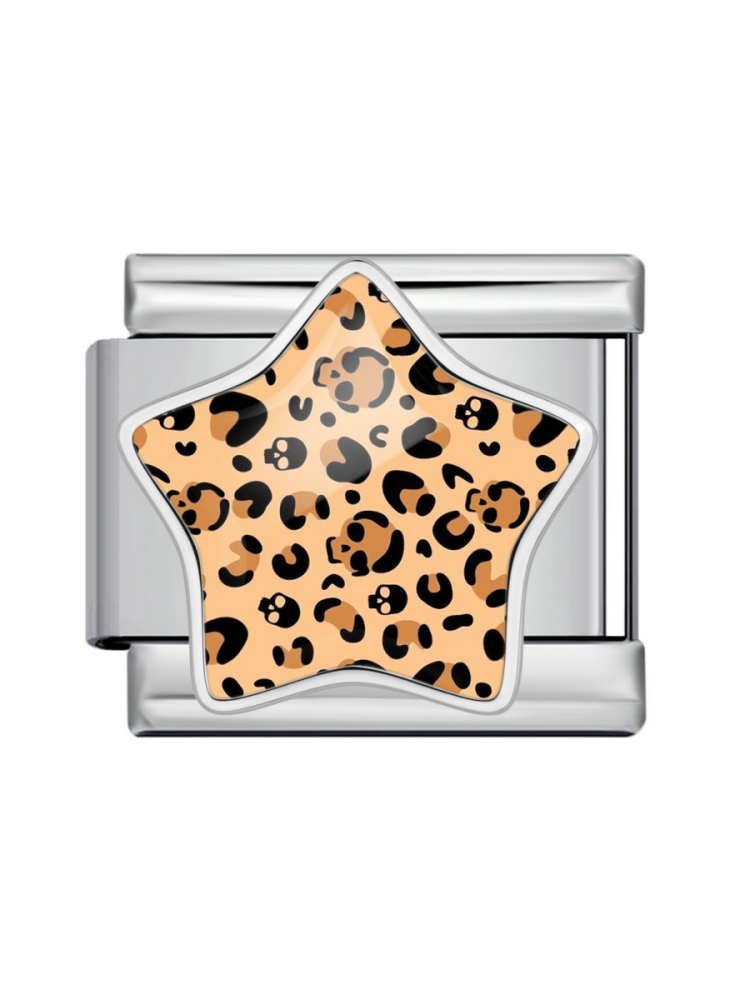 Leopard-Print Star Modular Charm