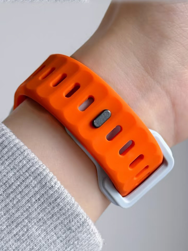Creative Beveled-Edge Premium Fluoroelastomer Sports Watch Band For Apple Watch