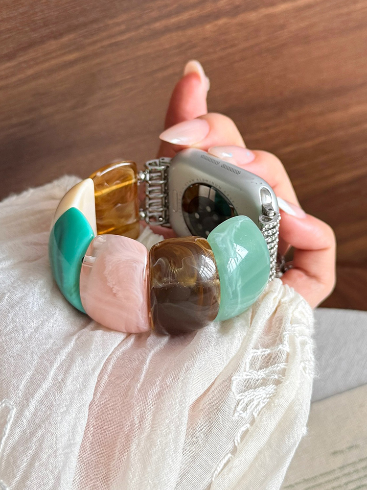 Tie-dye Effect Resin Beads Band for Apple Watch