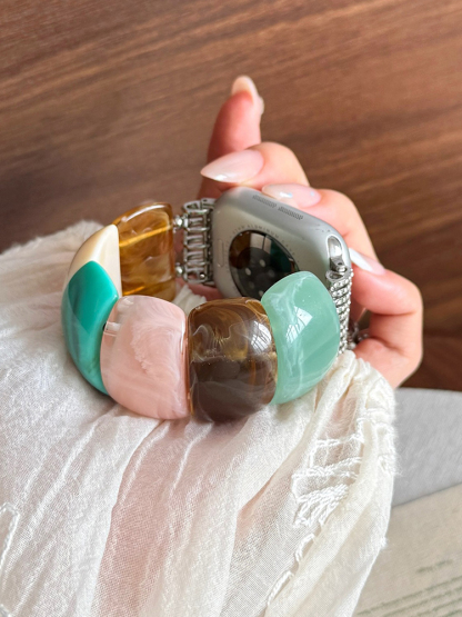 Tie-dye Effect Resin Beads Band for Apple Watch