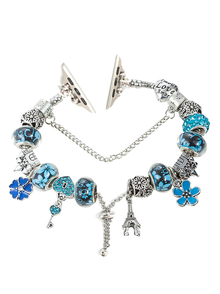 Eiffel Tower Beaded Bracelet Stainless Steel Apple Watch Band - Tatanband