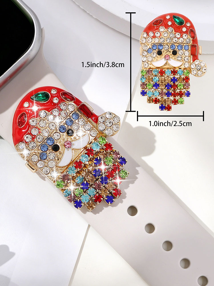 Santa Claus Rhinestone Silicone Watch Band for Apple Watch