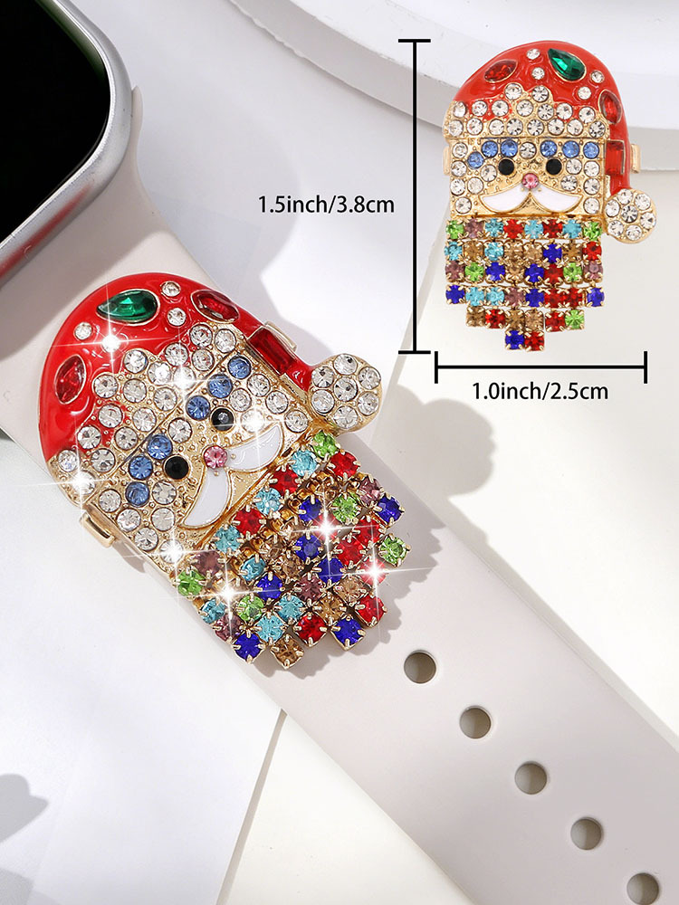 Santa Claus Rhinestone Silicone Watch Band for Apple Watch