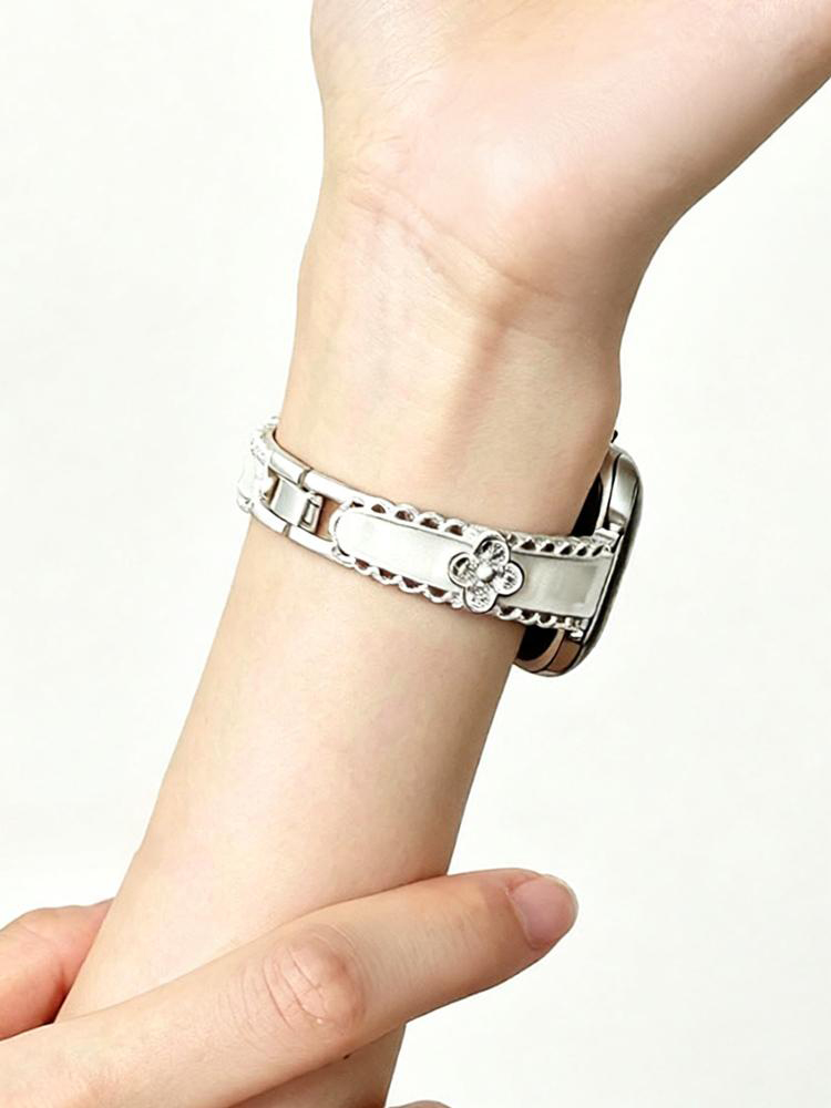 Lace-edged Four-leaf Clover Metal Band for Apple Watch