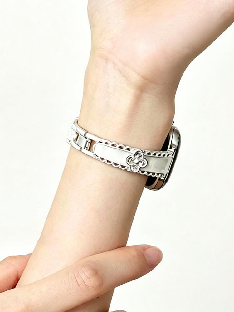 Lace-edged Four-leaf Clover Metal Band for Apple Watch