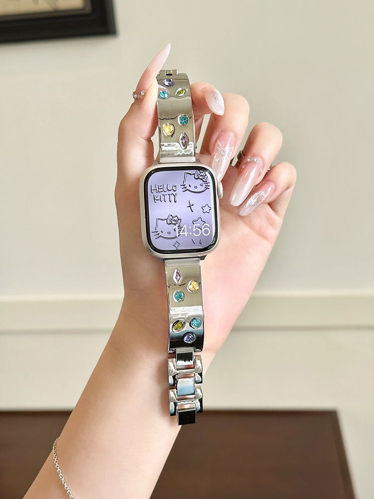 Five-color Zircon Bracelet Stainless Steel Band