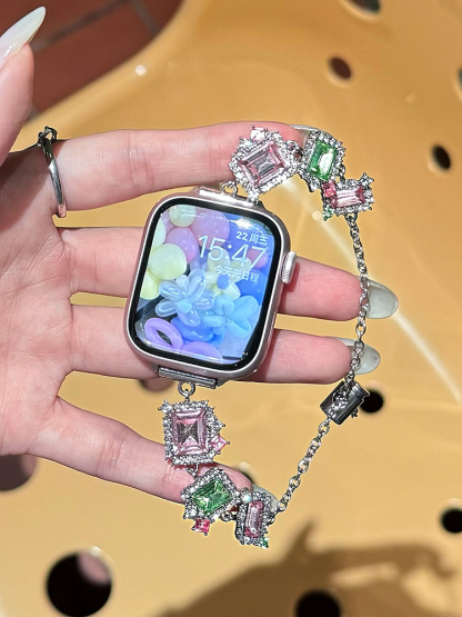 Candy Zircon Chain Stainless Steel Band