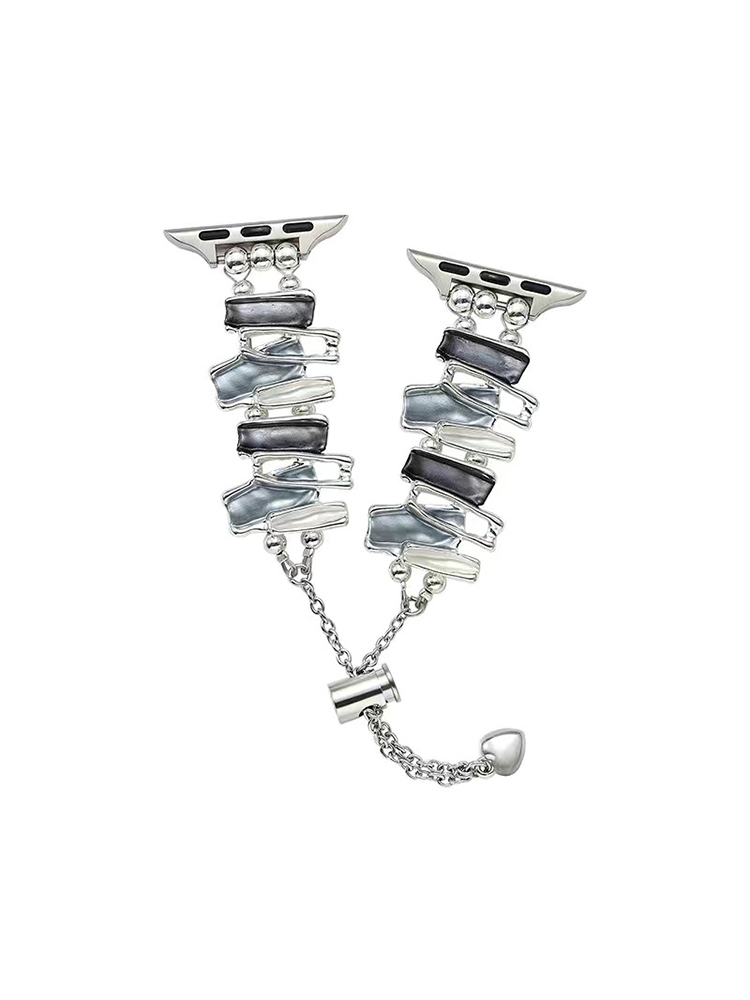 Irregular Geometric Stitching Stainless Steel Band