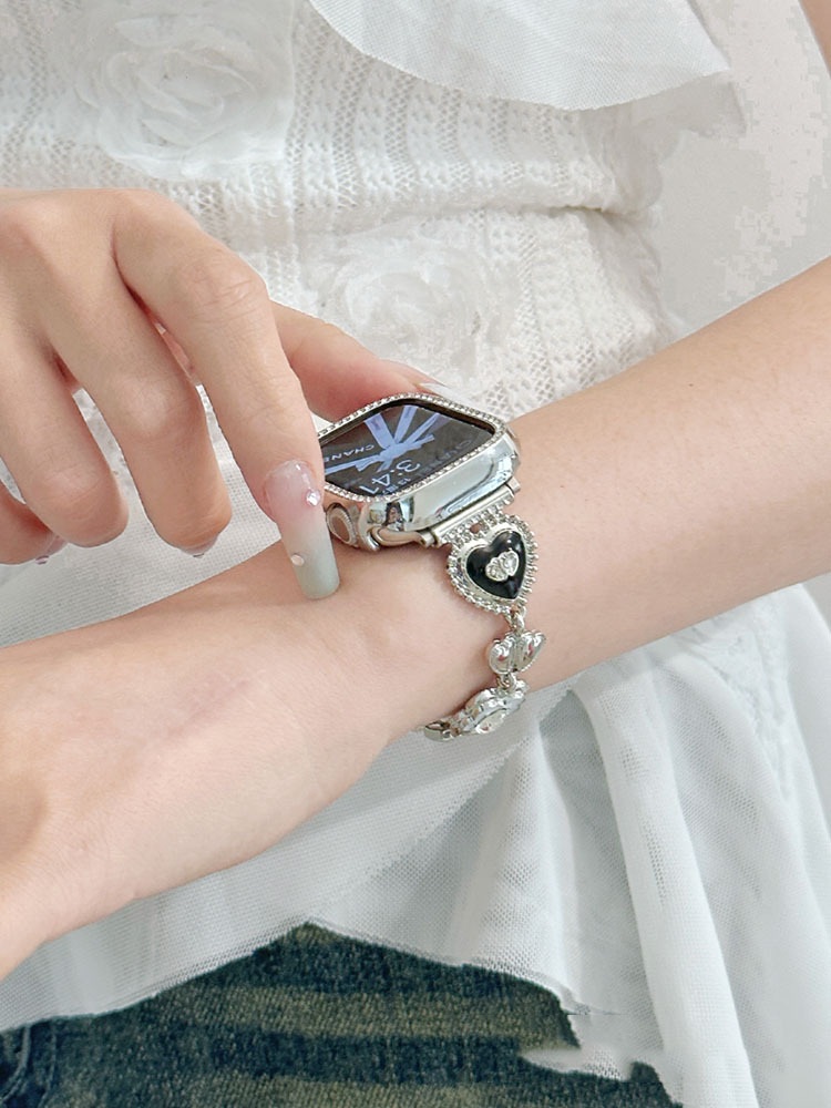 Heart and Flower Stainless Steel Band