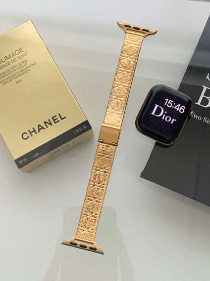 Diamond Pattern Shiny Stainless Steel Band