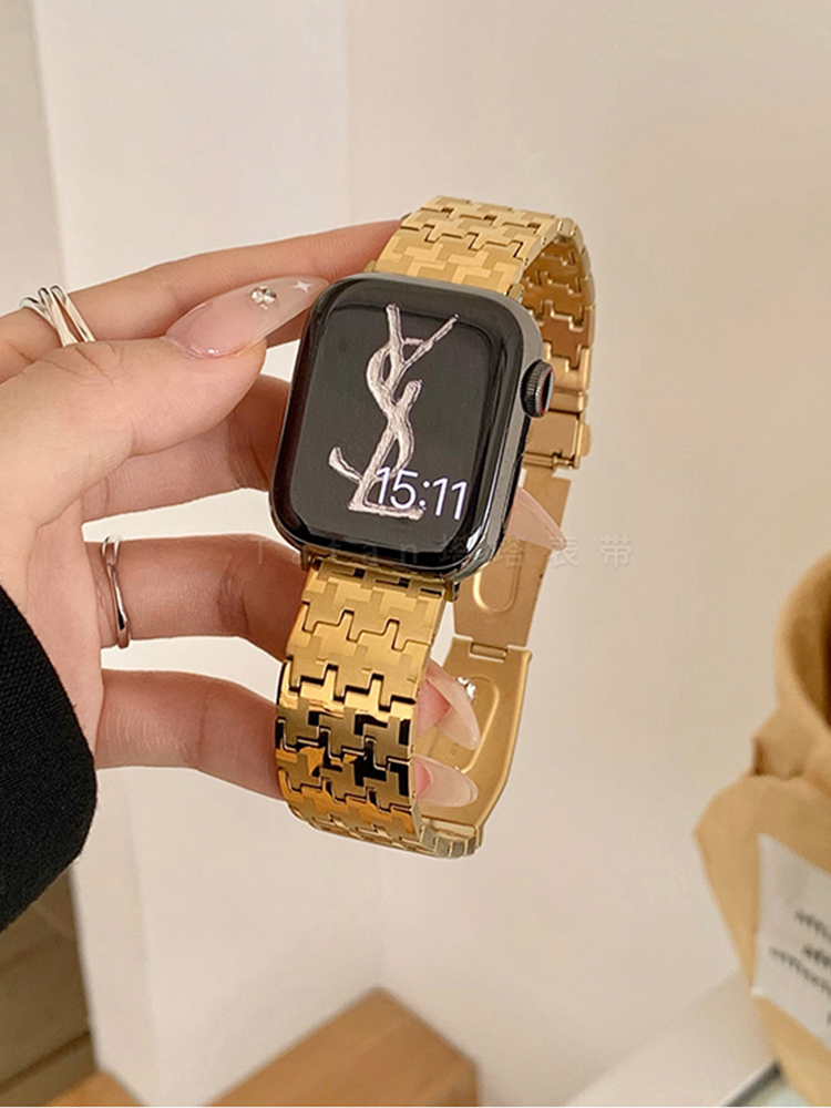 Houndstooth Stainless Steel Band