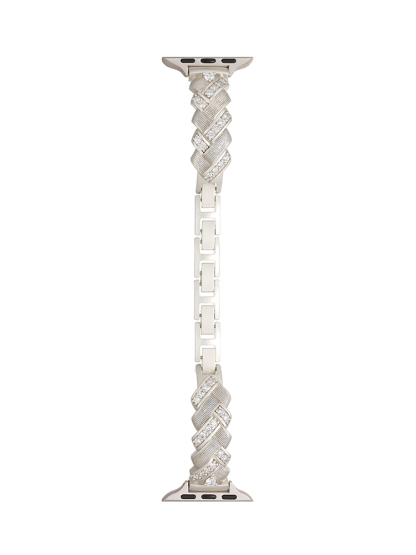 Zircon Woven Pattern Bracelet Stainless Steel Band