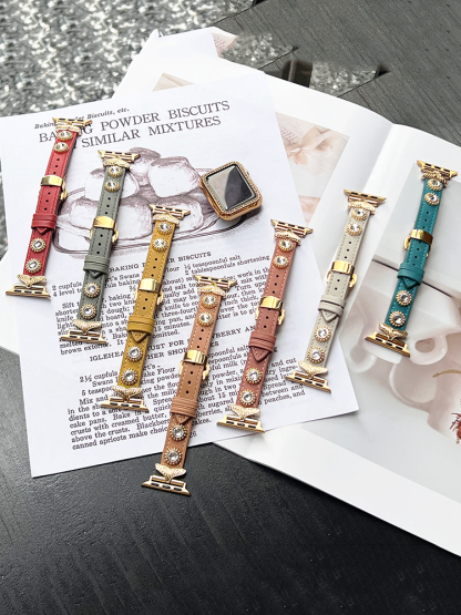 Super Shiny Zircon Mermaid Tail Leather Band