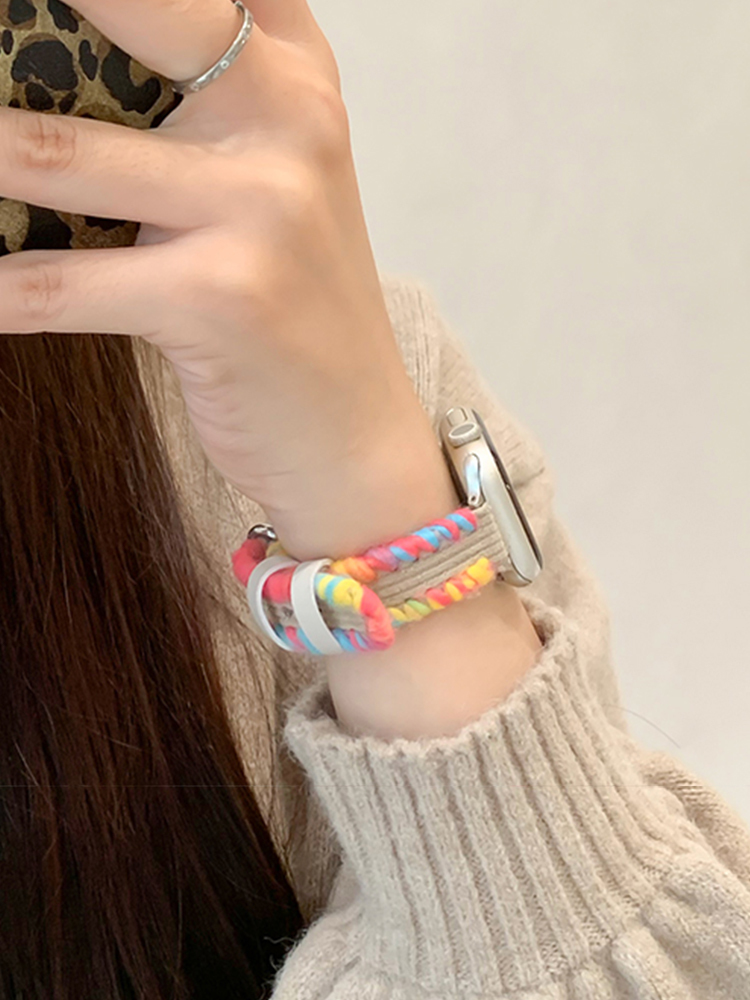 Woolen Rainbow Edge Slim Corduroy Band