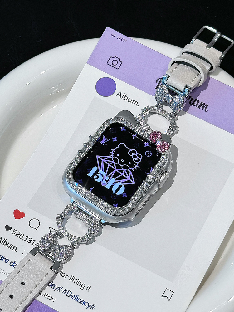 Diamond Kitty Leather Band