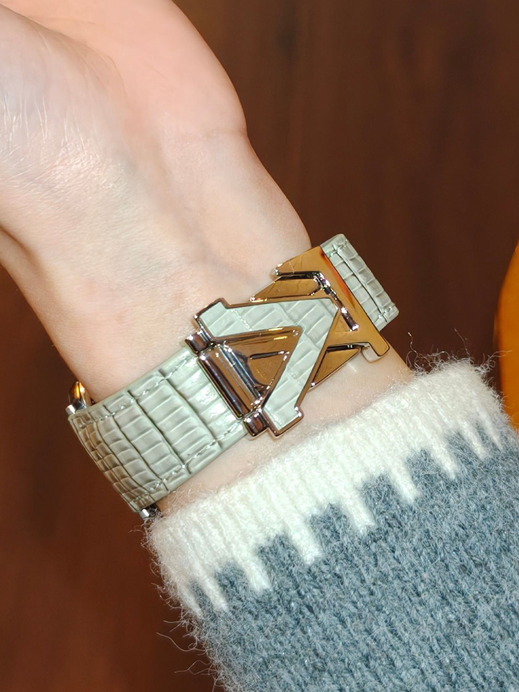 V Letter Magnetic Leather Band