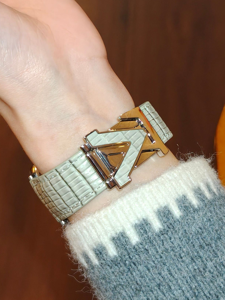 V Letter Magnetic Leather Band