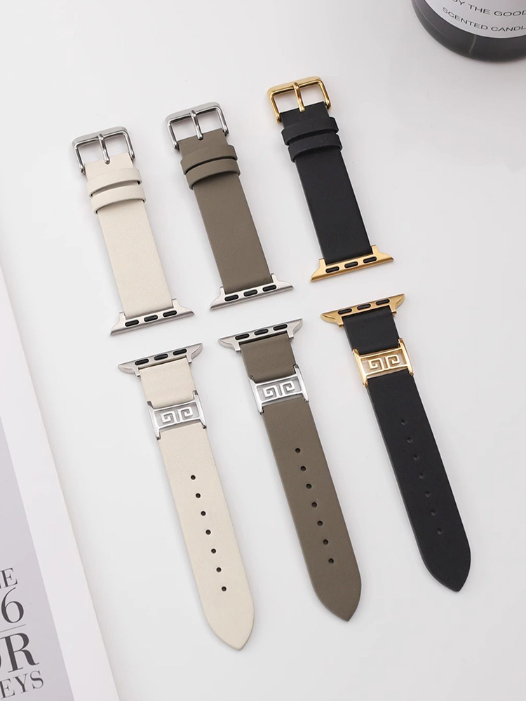 Meander Pattern Buckle Leather Band