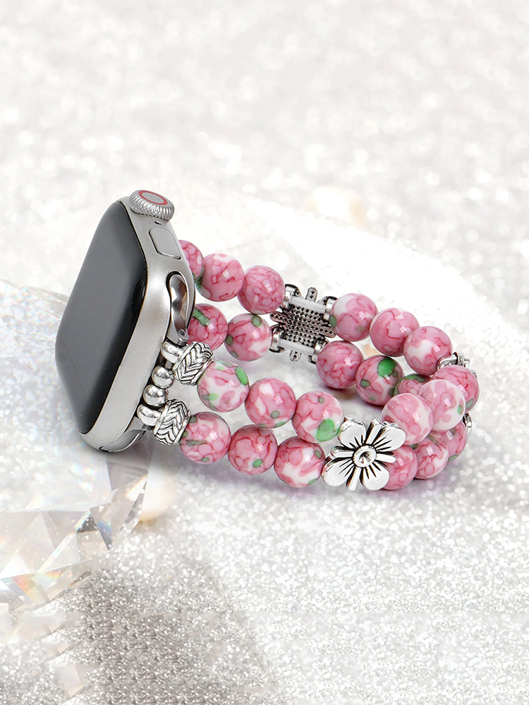 Hand-woven Flower with Natural Stones Band