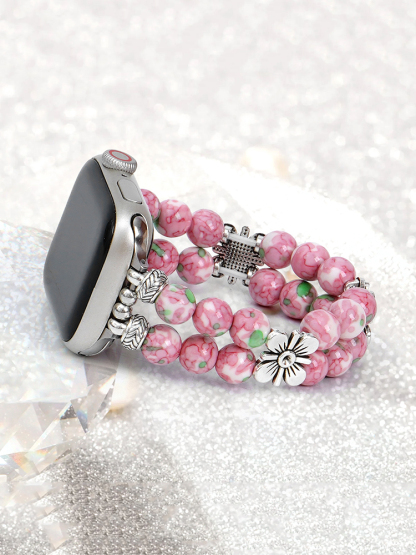 Hand-woven Flower with Natural Stones Band