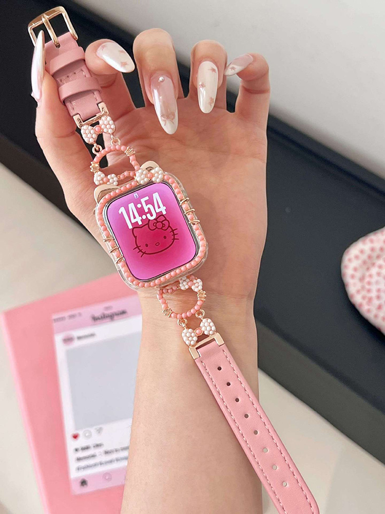 Mini Colored Beads Kitty Leather Band