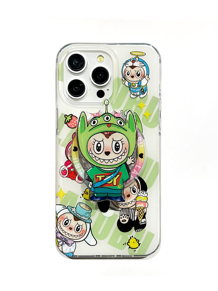 Cartoon Labubu Stand MagSafe Case