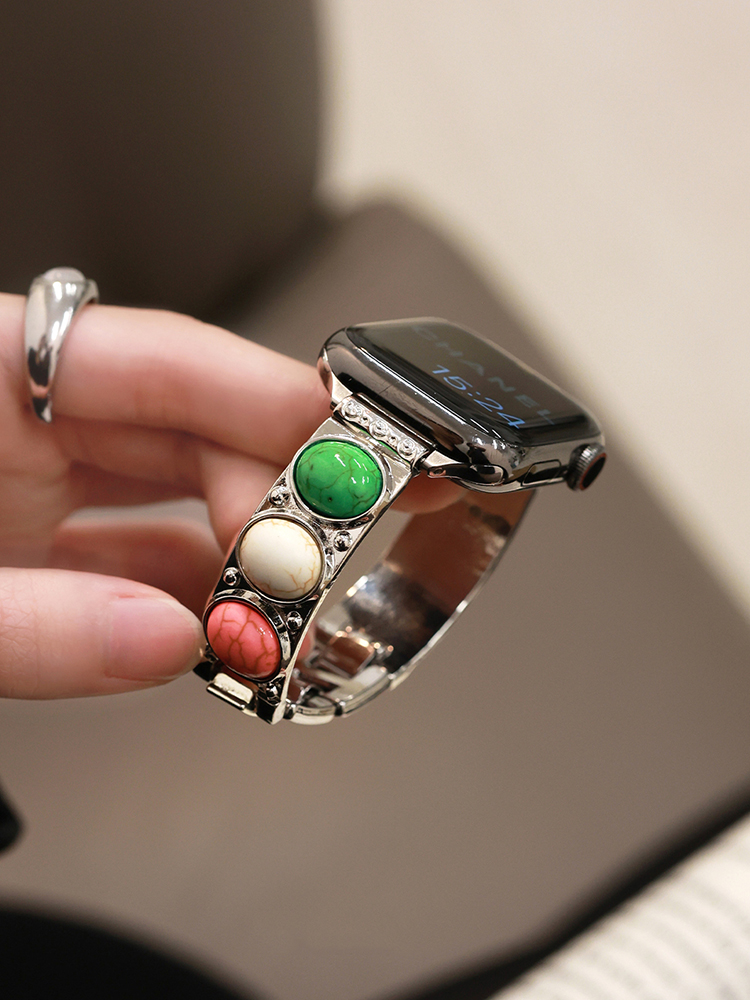 Natural Stone Inlay Stainless Steel Band