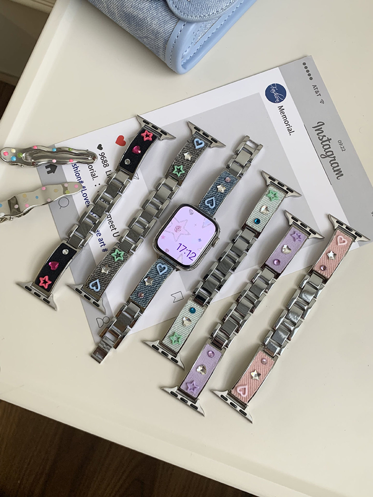 Denim Bracelet Stainless Steel Band