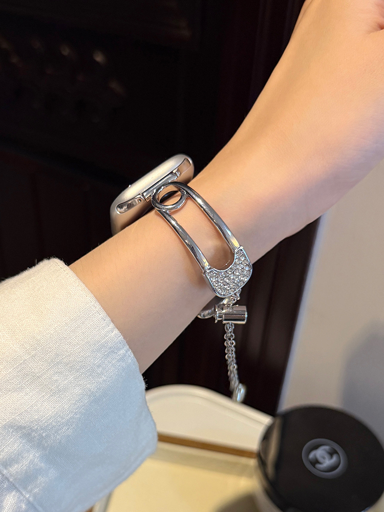 Diamond Paper Clip Stainless Steel Band