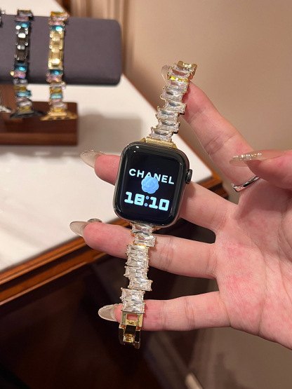 Irregular Colored Zircon Stainless Steel Band