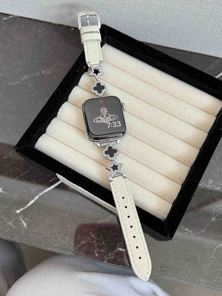 Lucky Clover and Star Leather Band for Apple Watch