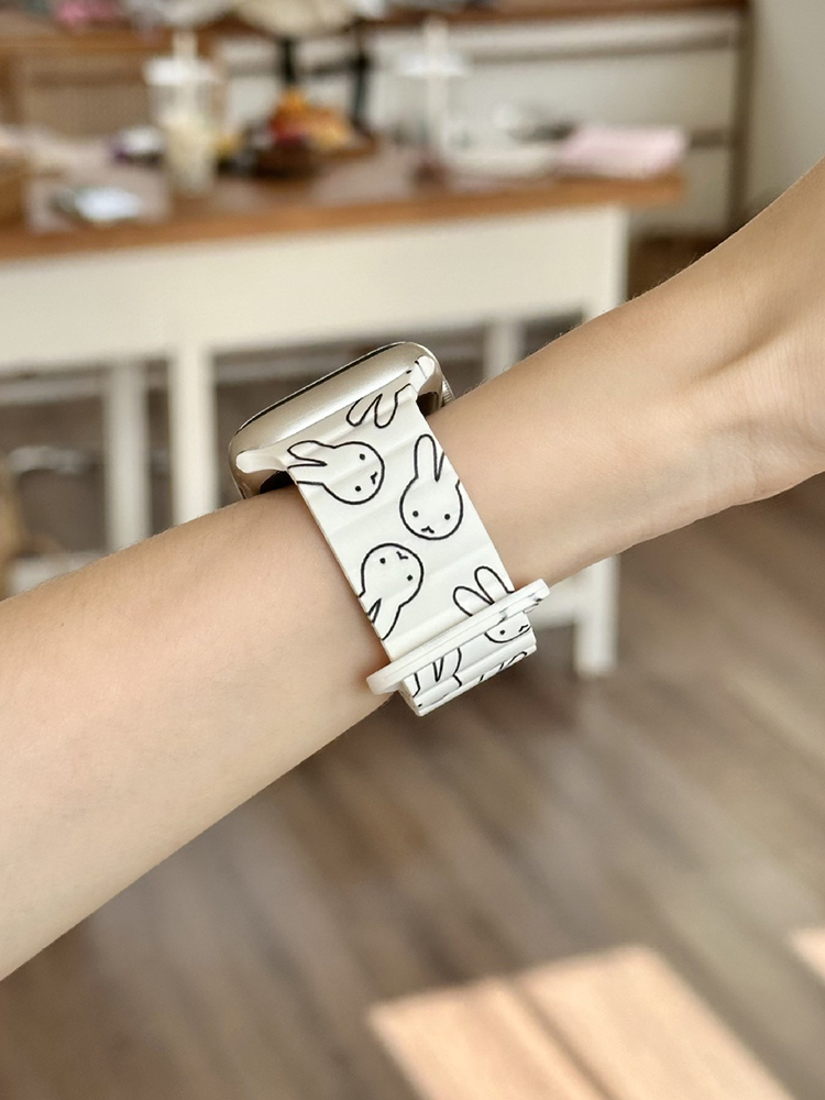 Easter Series Cartoon Bunny Magnetic Silicone Band for Apple Watch