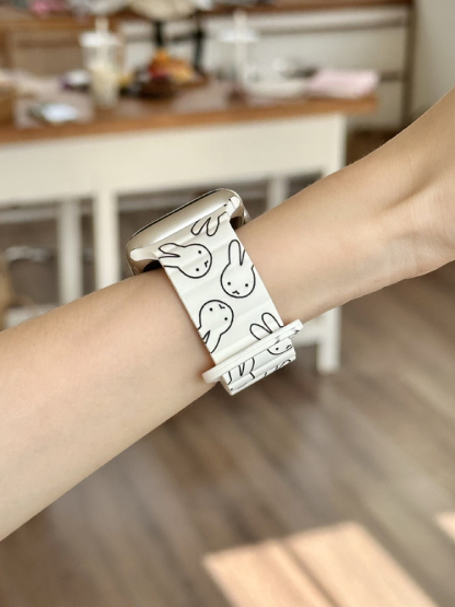 Easter Series Cartoon Bunny Magnetic Silicone Band for Apple Watch