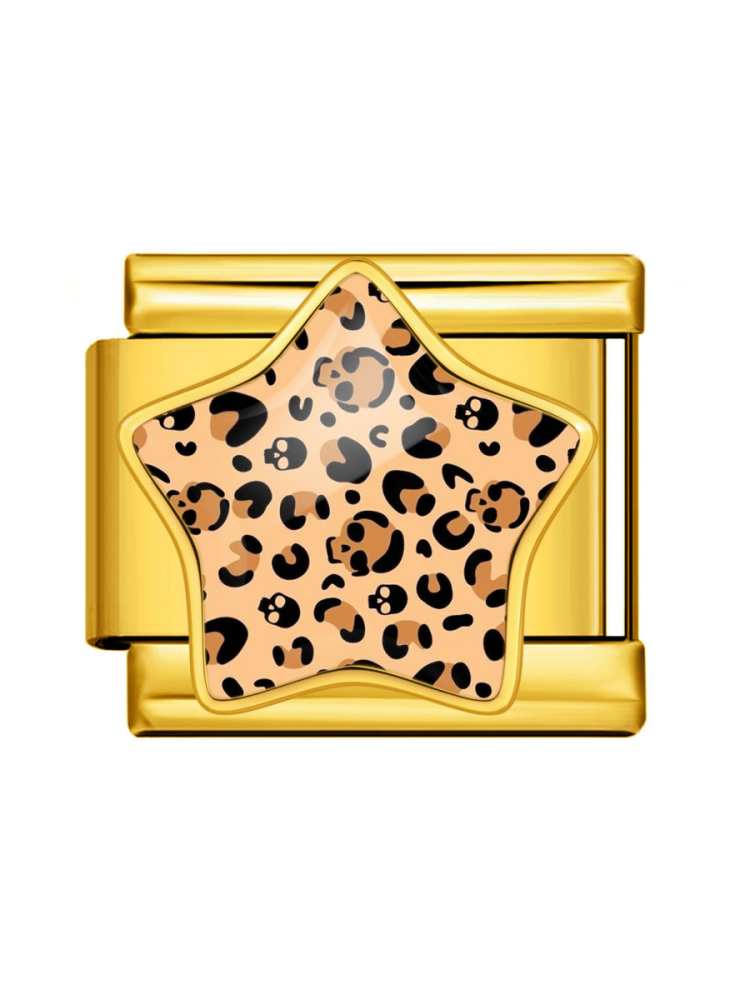 Leopard-Print Star Modular Charm