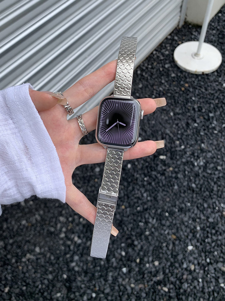 Fish-Scale Pattern Stainless Steel Band for Apple Watch