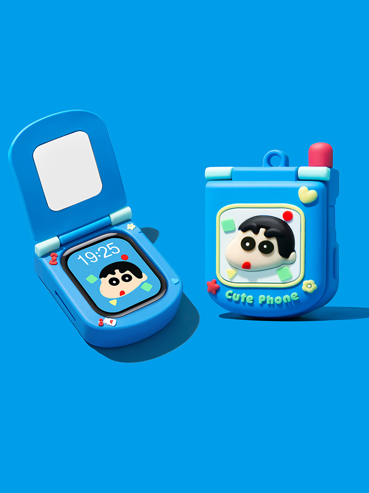Cute Phone with Mirror Decoration Silicone Protective Case for Apple Watch
