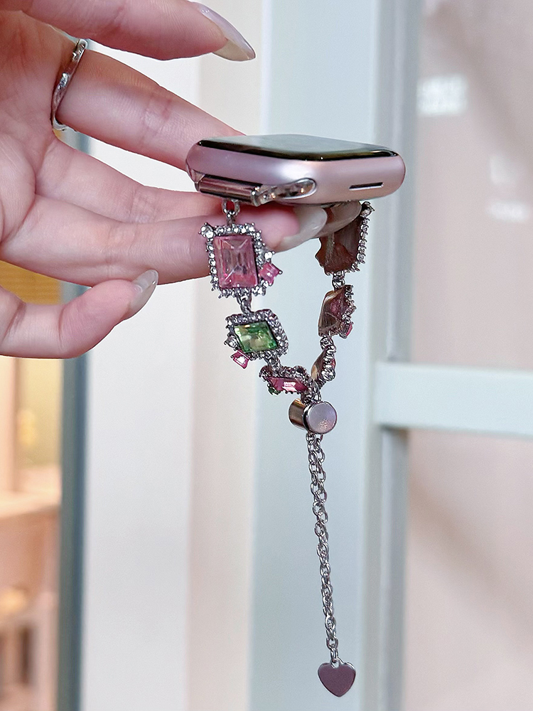 Candy Zircon Chain Stainless Steel Band