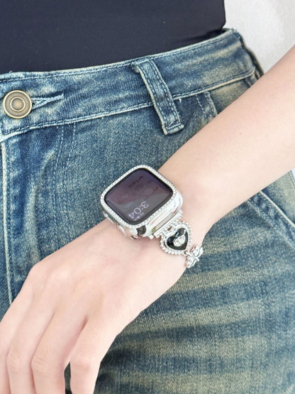 Heart and Flower Stainless Steel Band