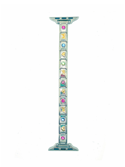 Colored Gemstones Modular Charm Bracelet Band