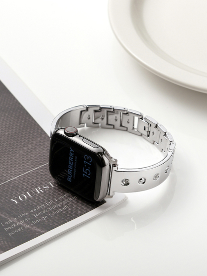 Screw with Rhinestones Bracelet Stainless Steel Band