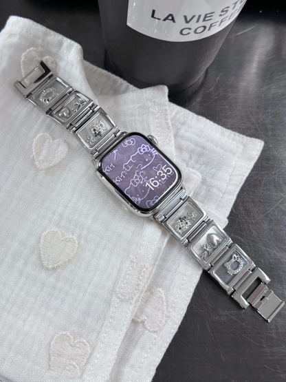 Glass Window Kitty Stainless Steel Band