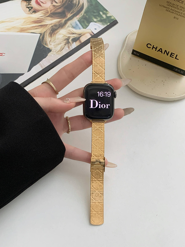 Diamond Pattern Shiny Stainless Steel Band