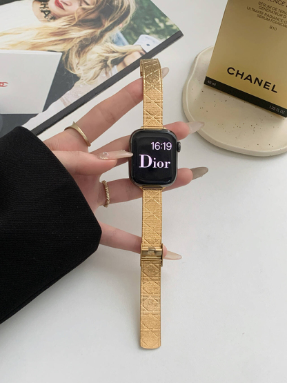 Diamond Pattern Shiny Stainless Steel Band