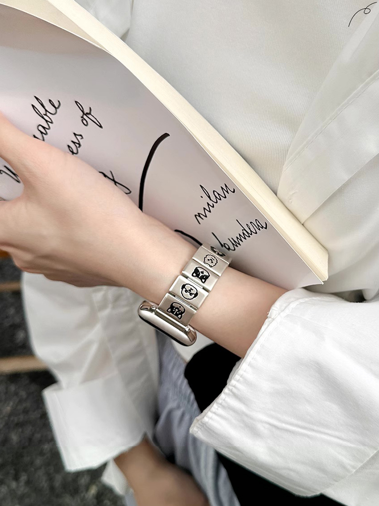 Cartoon Pet Dog Engraved Stainless Steel Band