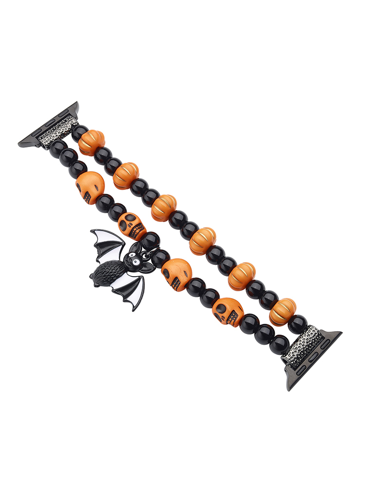 Halloween Pumpkin Beads Hand-woven Apple Watch Band - Tatanband