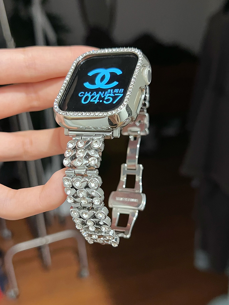 Gypsophila Zircon Stainless Steel Band