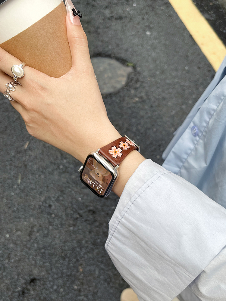 Cherry Blossoms Leather Band