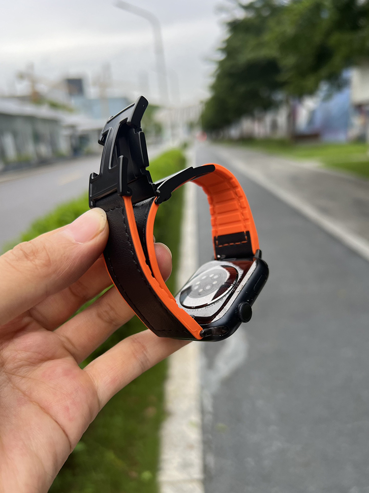 H Magnetic Buckle Leather with Silicone Band