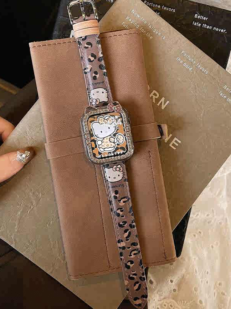 Kitty Leopard Leather Band