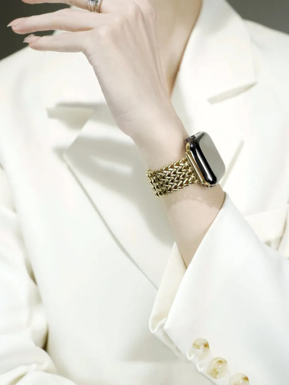 Four-row Chain Braided Stainless Steel Band for Apple Watch